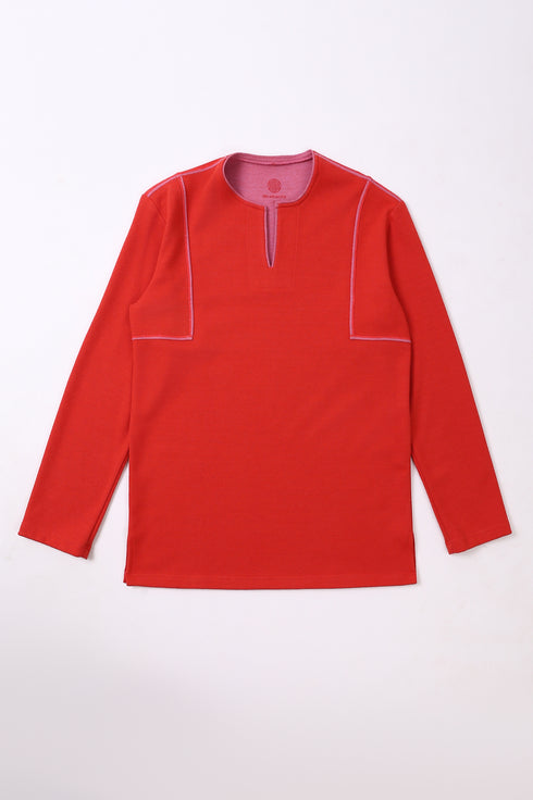 Sweater in Bi-Color with side slits